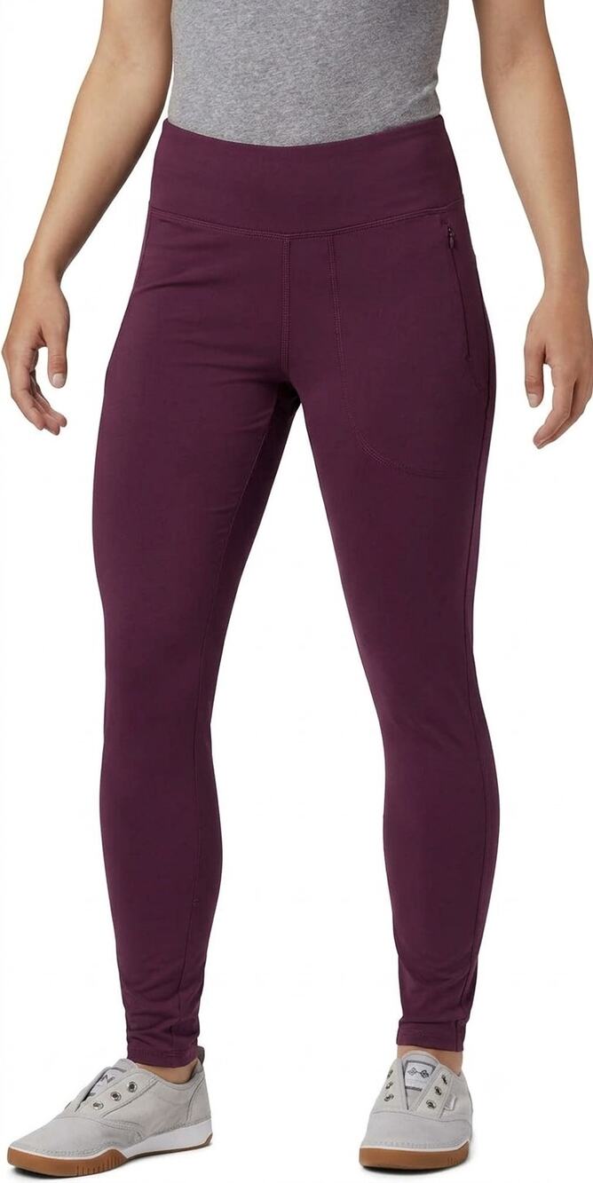 COLUMBIA Place to Place High Rise Hiking Leggings Elastic Waist Purple Womens L